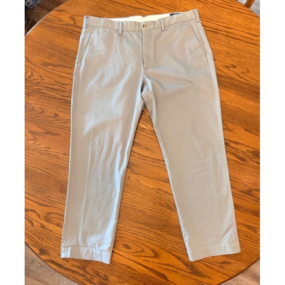 Polo Ralph Lauren Gray Chinos 38x30 Stretch Straight Fit Business Casual Preppy